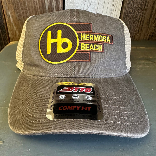Hermosa Beach THE NEW STYLE 6 Panel Low Profile "OTTO COMFY FIT" Trucker Hat - Dark Brown/Khaki