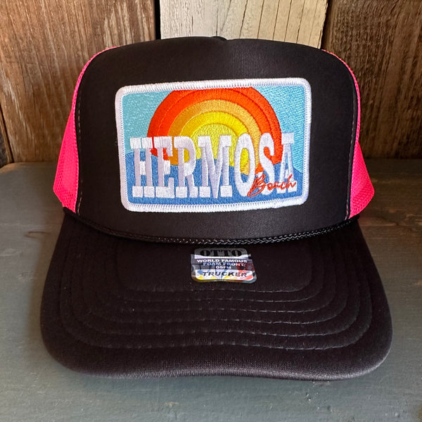 Hermosa Beach 72 & SUNNY High Crown Trucker Hat - Black/Pink/Black