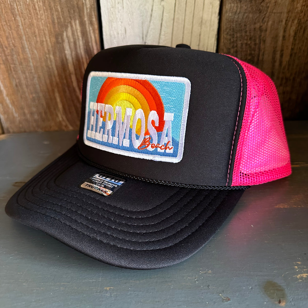 Hermosa Beach 72 & SUNNY High Crown Trucker Hat - Burgundy Maroon – Wicked+