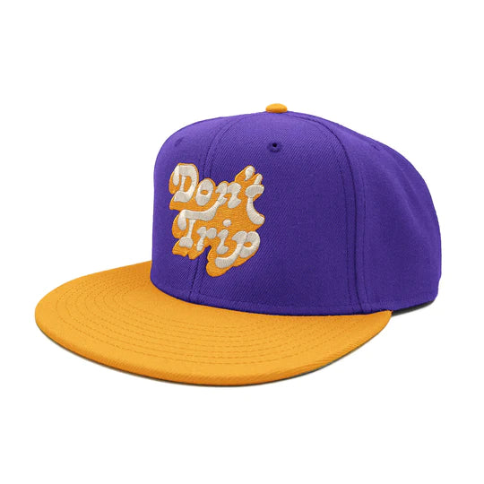 DON'T TRIP SIX PANEL SNAPBACK HAT - Los Angeles Lakers Purple + Gold