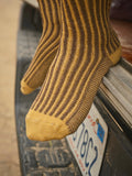 Two Tone Rib Sock - Yellow