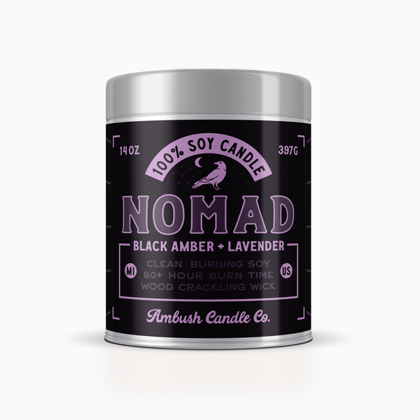 Nomad | Black Amber + Lavender 14oz Soy Candle