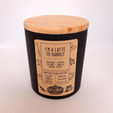 I'm A Latte To Handle | Hazelnut Coffee Wood Wick Candle | Coffee Candle | Crackling Candle | Coconut Wax Candle | Jar Candle || 7.3 oz