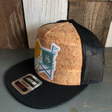 Hermosa Beach LIFEGUARD TOWER Premium Cork Trucker Hat - (Black/Cork)
