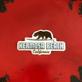 Hermosa Beach Sticker - SURFING GRIZZLY BEAR