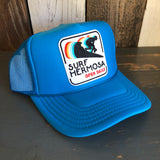 SURF HERMOSA :: OPEN DAILY Trucker Hat - Neon Blue