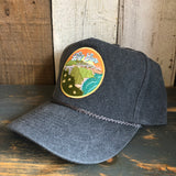 BIG SUR, CALIFORNIA 5 panel Stone Washed Canvas Golf - Charcoal/Charcoal Braid