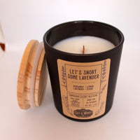 Let's Snort Some Lavender | Lavender Wood Wick Candle | Lavender Candle | Crackling Candle | Coconut Wax Candle | Jar Candle | Glass Candle || 7.3 oz