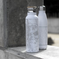 Hermosa Beach Map 20 oz Bottle with Bamboo Top in Matte White