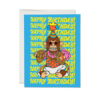 Happy Birthday :: Funky Monkey Greeting Card