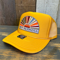 Hermosa Beach MUY HERMOSA High Crown Trucker Hat - Gold