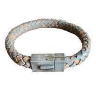 Distressed Braided Bangle: Mens