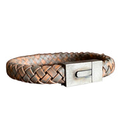 Distressed Braided Bangle: Mens