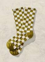 Checkerboard Crew Socks