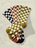 Checkerboard Crew Socks