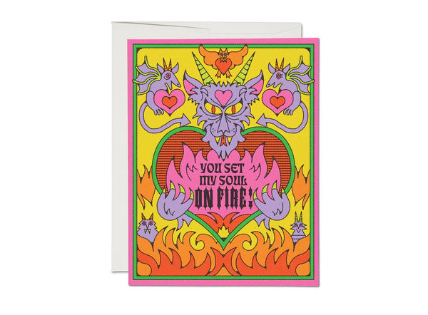 You Set My Soul On Fire :: Dragon Love Greeting Card