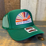 Hermosa Beach MUY HERMOSA High Crown Trucker Hat - Kelly Green