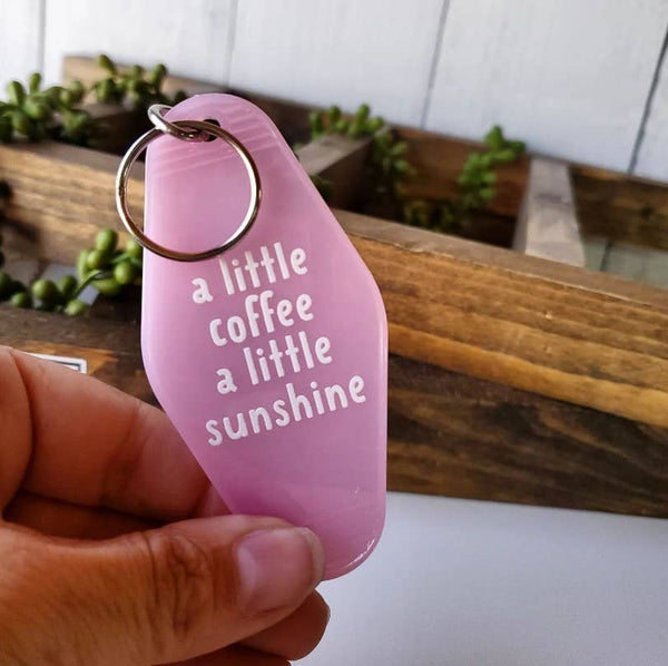 Transparent Retro Motel Key Chain - Coffee and Sunshine