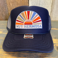 Hermosa Beach MUY HERMOSA High Crown Trucker Hat - Navy