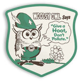 Woodsy Owl says...Give A Hoot, Don't Pollute Sticker