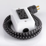 Extō AC/DC Black & White - A Modern Dual-Tamper-Resistant Outlet, 15-AMP Extension Cord