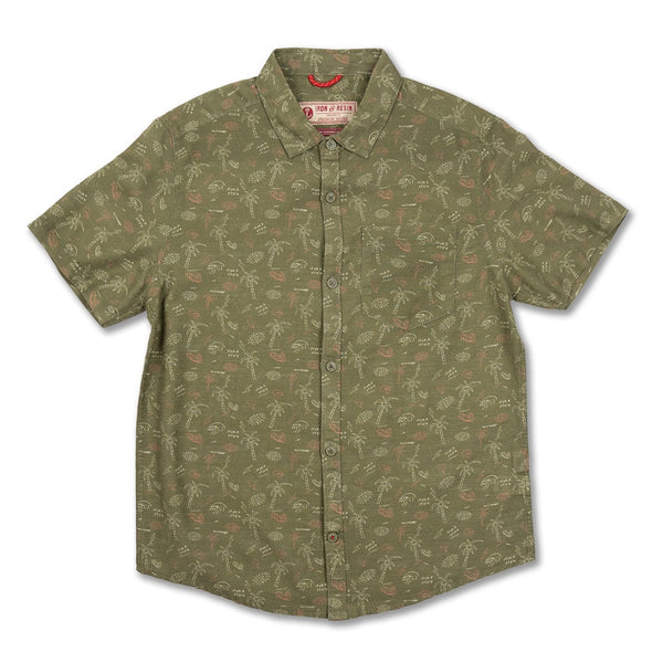 California Short Sleeve Button Up Shirt - Green