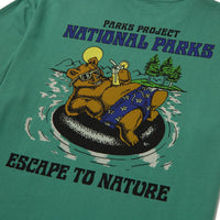 Escape to Nature Bear Float Pocket Tee - Sage