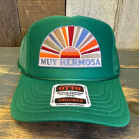 Hermosa Beach MUY HERMOSA High Crown Trucker Hat - Kelly Green