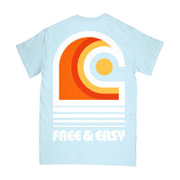 RETRO WAVE SS TEE - Light Blue