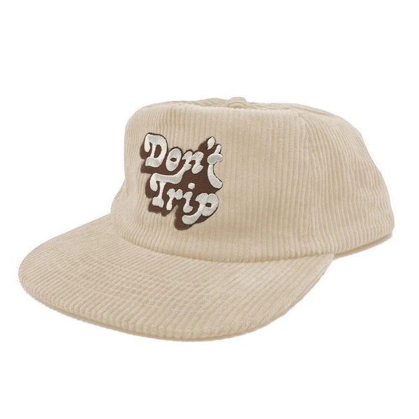 DON'T TRIP FAT CORDUROY SNAPBACK HAT -Cream