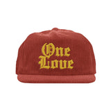 F&E X BOB MARLEY ONE LOVE FAT CORDUROY SNAPBACK HAT - Brick