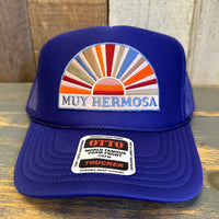 Hermosa Beach MUY HERMOSA High Crown Trucker Hat - Purple