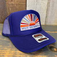 Hermosa Beach MUY HERMOSA High Crown Trucker Hat - Purple