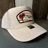 Hermosa Beach RETRO SUNSET High Crown Trucker Hat - Khaki