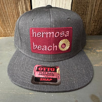 Hermosa Beach WELCOME SIGN 6-Panel Mid Profile Snapback Hat - Heather Black