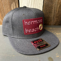 Hermosa Beach WELCOME SIGN 6-Panel Mid Profile Snapback Hat - Heather Black