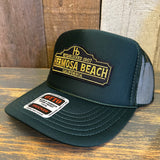 Hermosa Beach ARE YOU ESTABLISHED? High Crown Trucker Hat - Dark Green