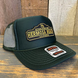 Hermosa Beach ARE YOU ESTABLISHED? High Crown Trucker Hat - Dark Green