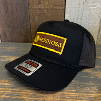 Hermosa Beach AS REAL AS THE STREETS 5 Panel Mid Profile Mesh Back Trucker Hat - Black