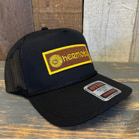 Hermosa Beach AS REAL AS THE STREETS 5 Panel Mid Profile Mesh Back Trucker Hat - Black