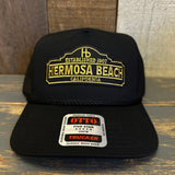 Hermosa Beach ARE YOU ESTABLISHED? 5 Panel Mid Profile Mesh Back Trucker Hat - Black