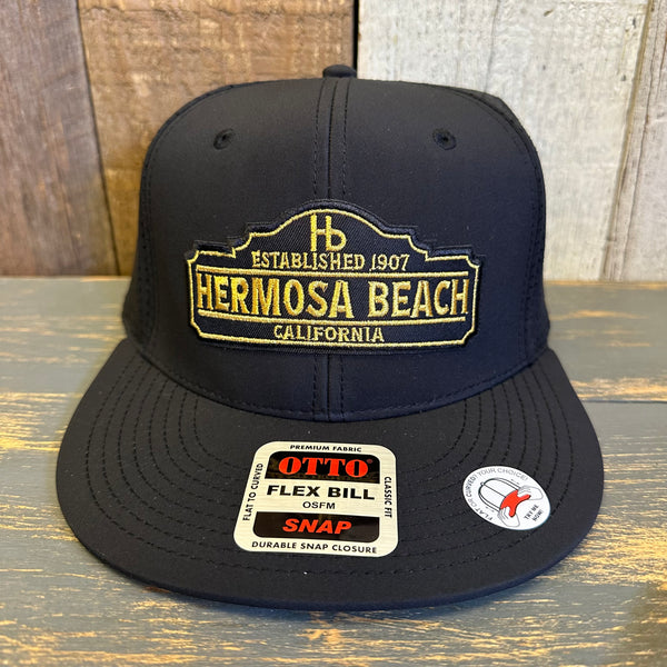 Hermosa Beach ARE YOU ESTABLISHED? - "OTTO SNAP" 6 Panel Snapback Hat Cap - Black