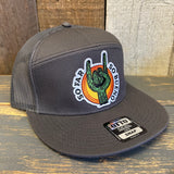 SO FAR :: SO BUENO 7 Panel Mid Profile Trucker Snapback Hat - Charcoal Grey