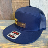 Hermosa Beach PIER AVE 7 Panel Mid Profile Trucker Snapback Hat - Navy