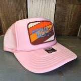 Hermosa Beach GOLF CARTS & YOGA PANTS High Crown Trucker Hat - Pink