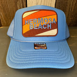 Hermosa Beach GOLF CARTS & YOGA PANTS High Crown Trucker Hat - Col. Blue