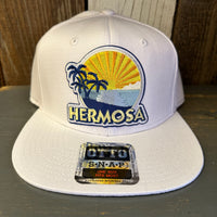 Hermosa Beach FIESTA 6 Panel Mid Profile Snapback Hat - White