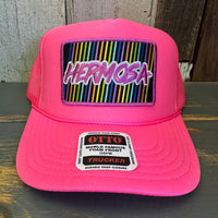 Hermosa Beach HERMOSA'84 Trucker Hat - Neon Pink