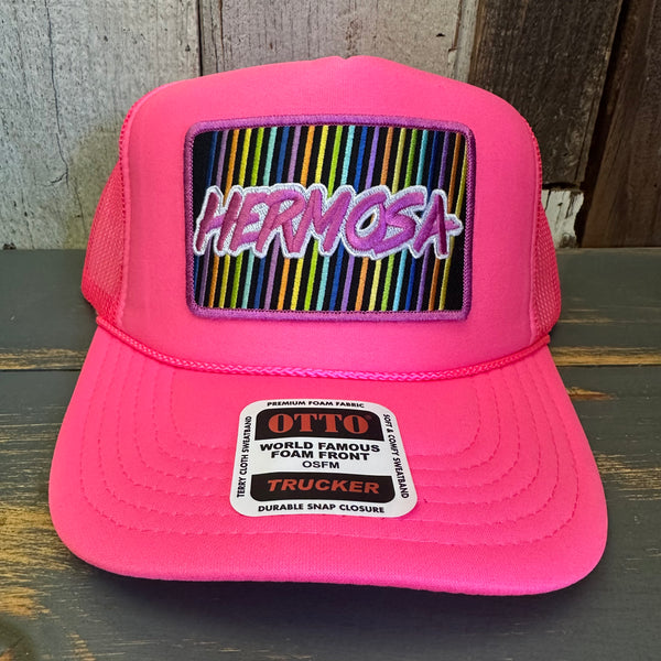 Hermosa Beach HERMOSA'84 Trucker Hat - Neon Pink