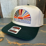 Hermosa Beach MUY HERMOSA 5 Panel Mid Profile Baseball Cap - Dark Green/White